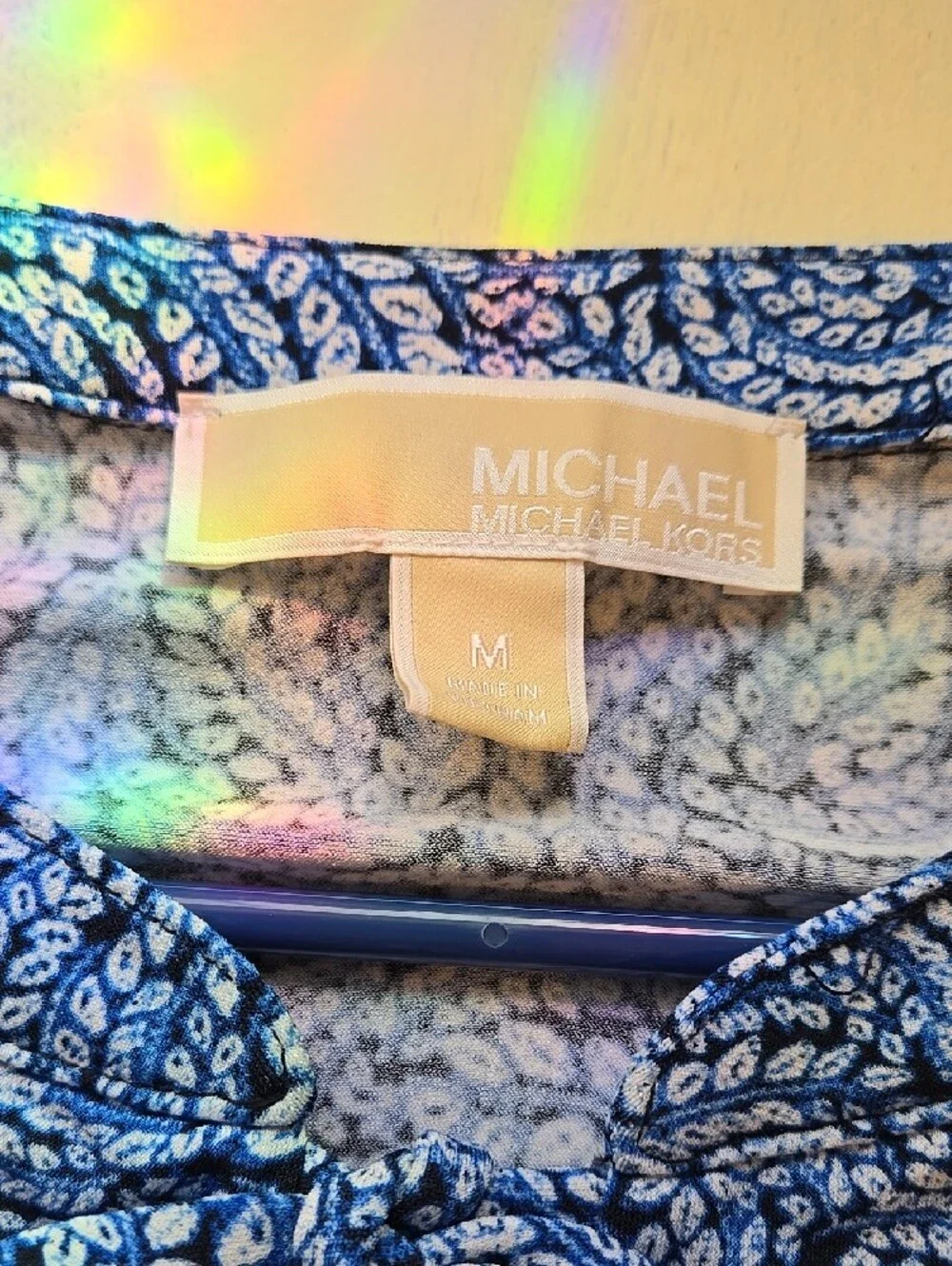 Michael Kors Navy & White Swirl Print Sleeveless Tunic